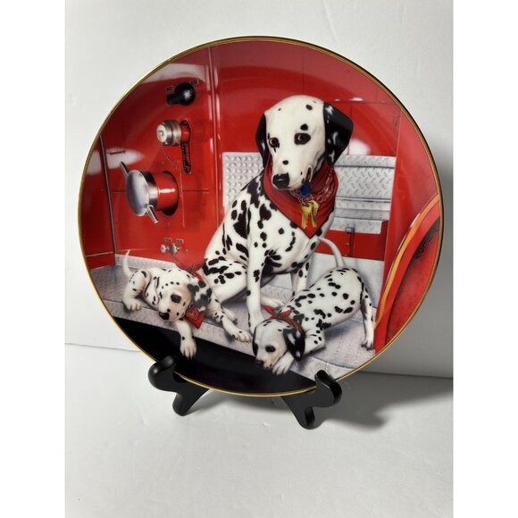 Danbury Mint Other - The Danbury Mint 1992 Fire Capers Three-Dog Alarm Dalmatians Plate B7300